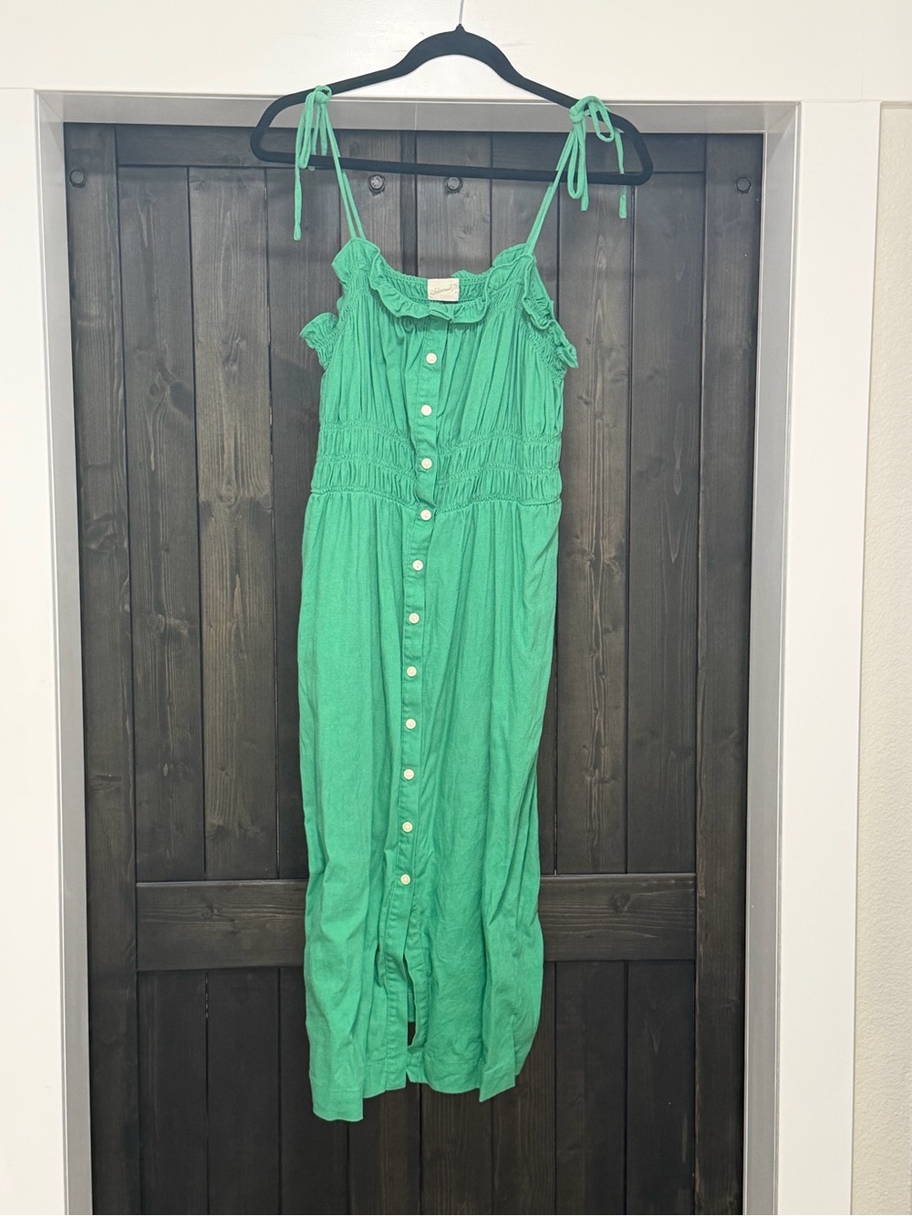 Universal Thread Green Midi Button-Front Sundress